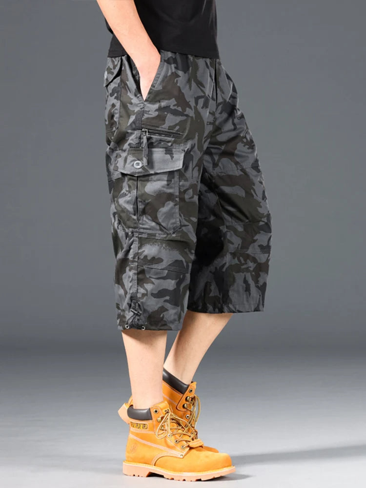 Esman | Pantalones cortos cargo de Tres Cuartos con Bolsillos,