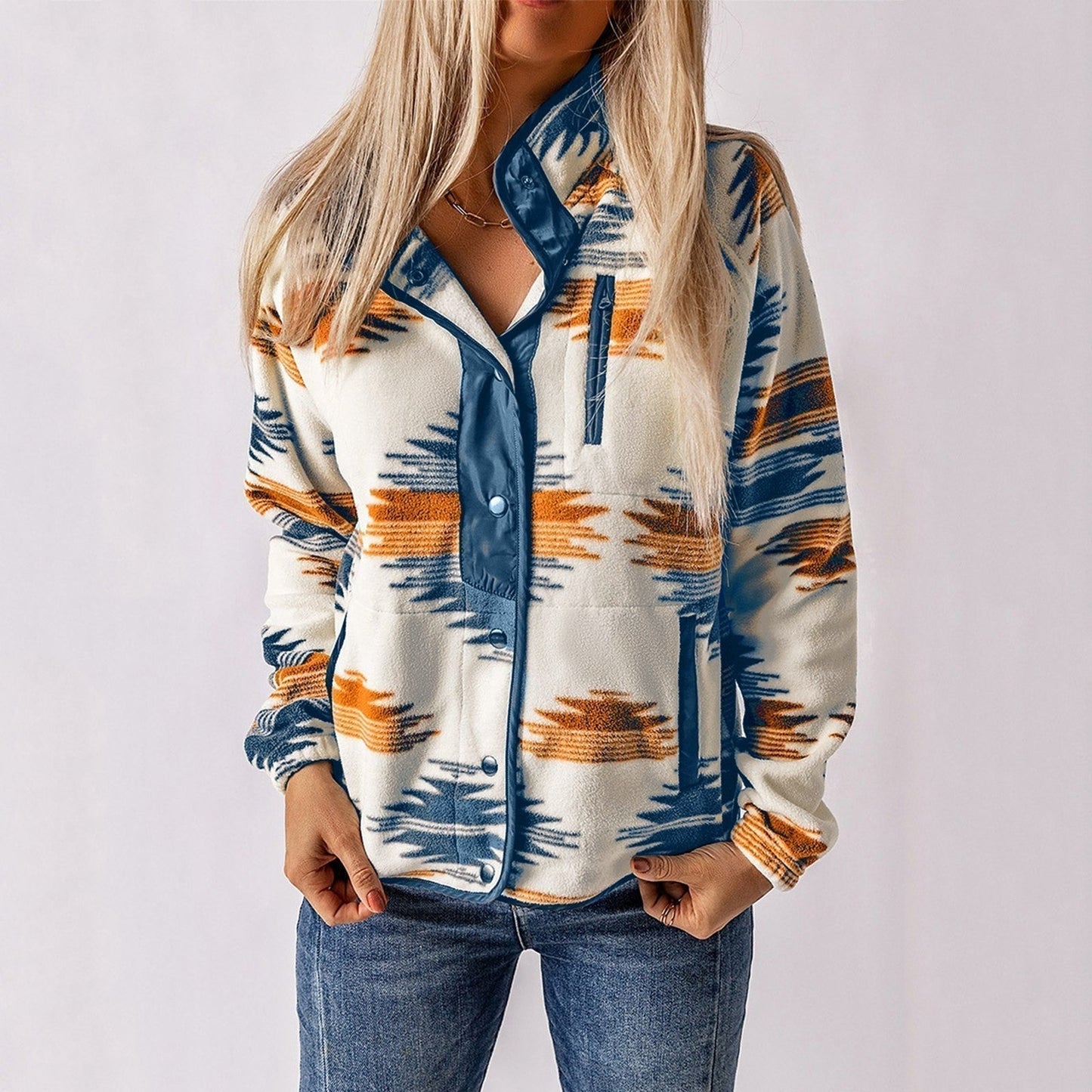 Demetria | Chaqueta Estampada Con Cierre Frontal De Botones