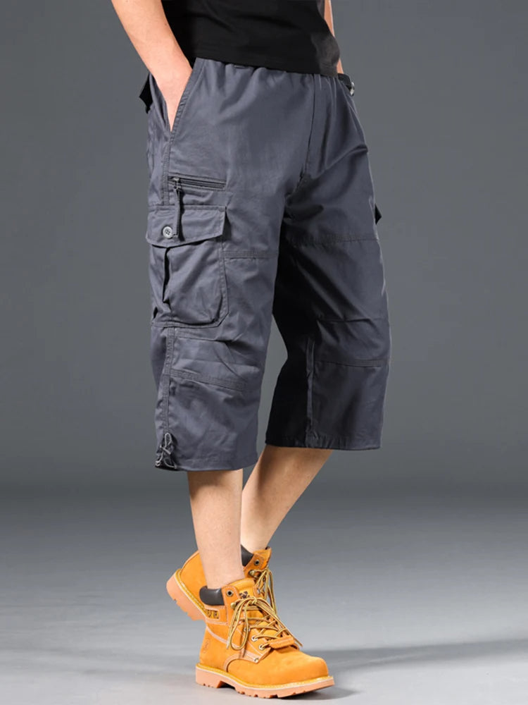 Esman | Pantalones cortos cargo de Tres Cuartos con Bolsillos,