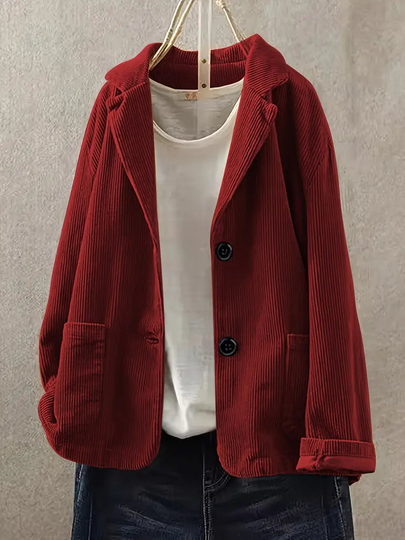Nehara | Chaqueta Blazer Informal De Pana Con Botones en La Parte Delantera