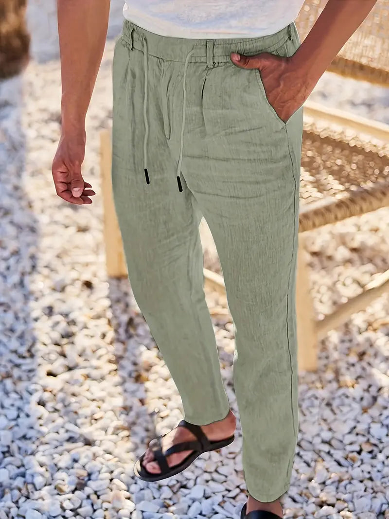 Nichols | Pantalón Lino Hombre Casual Cordón