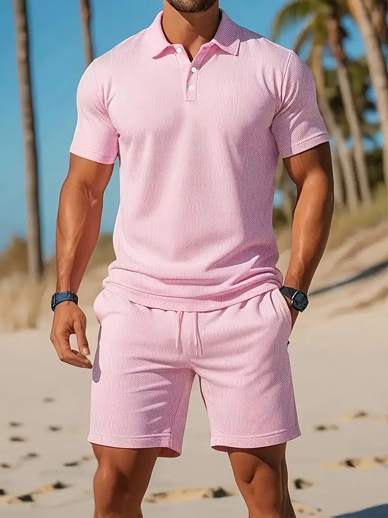 Kelvin | Conjunto De Polo Y Pantalones Cortos Con Textura