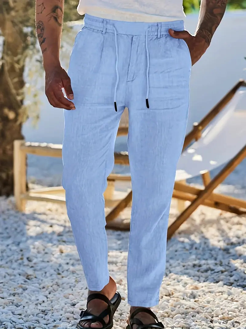 Nichols | Pantalón Lino Hombre Casual Cordón