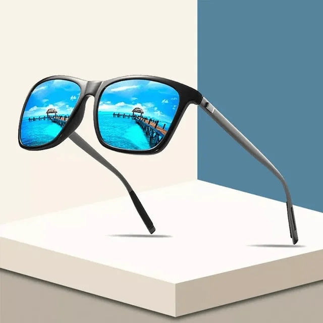 AeroShades - Gafas De Sol Rectangulares Marco Negro Lentes Tintadas