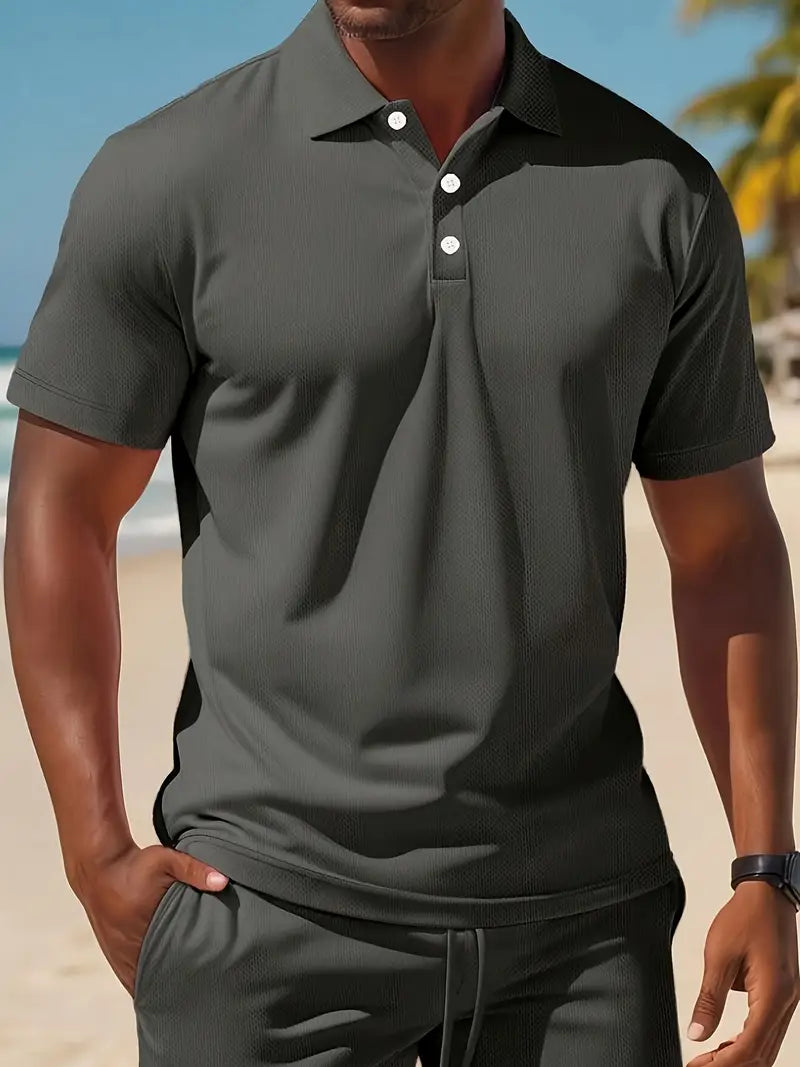 Kelvin | Conjunto De Polo Y Pantalones Cortos Con Textura