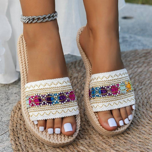 Shantica - Sandalias Planas Sin Cordones Con Plataforma