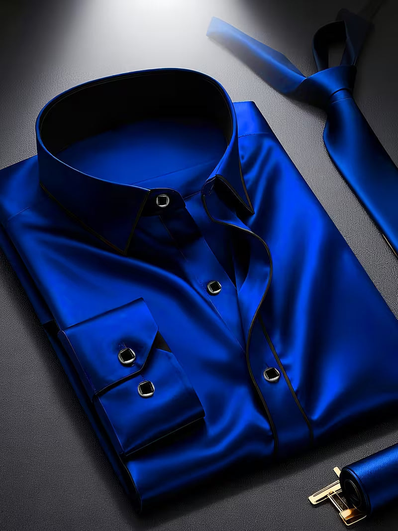 Daven | Camisa de Manga Larga con Ribete en Contraste