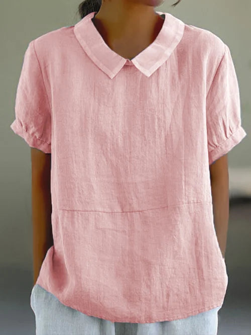 Henny | Blusa Manga Corta con Cuello Peter Pan
