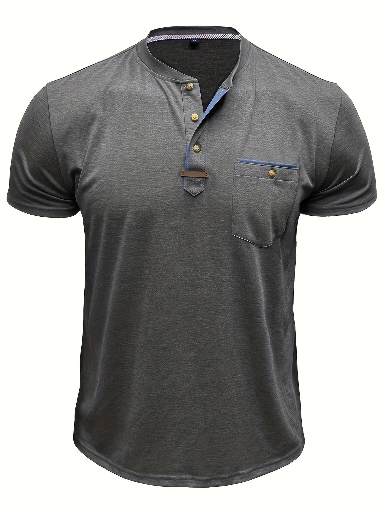 Saxon | Camiseta Henley de Manga Corta con Bolsillo