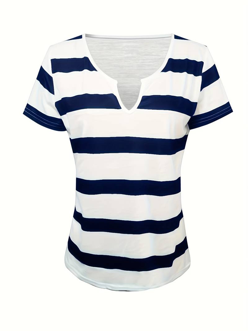 Kiley | Camiseta De Manga Corta a Rayas Con Escote en V