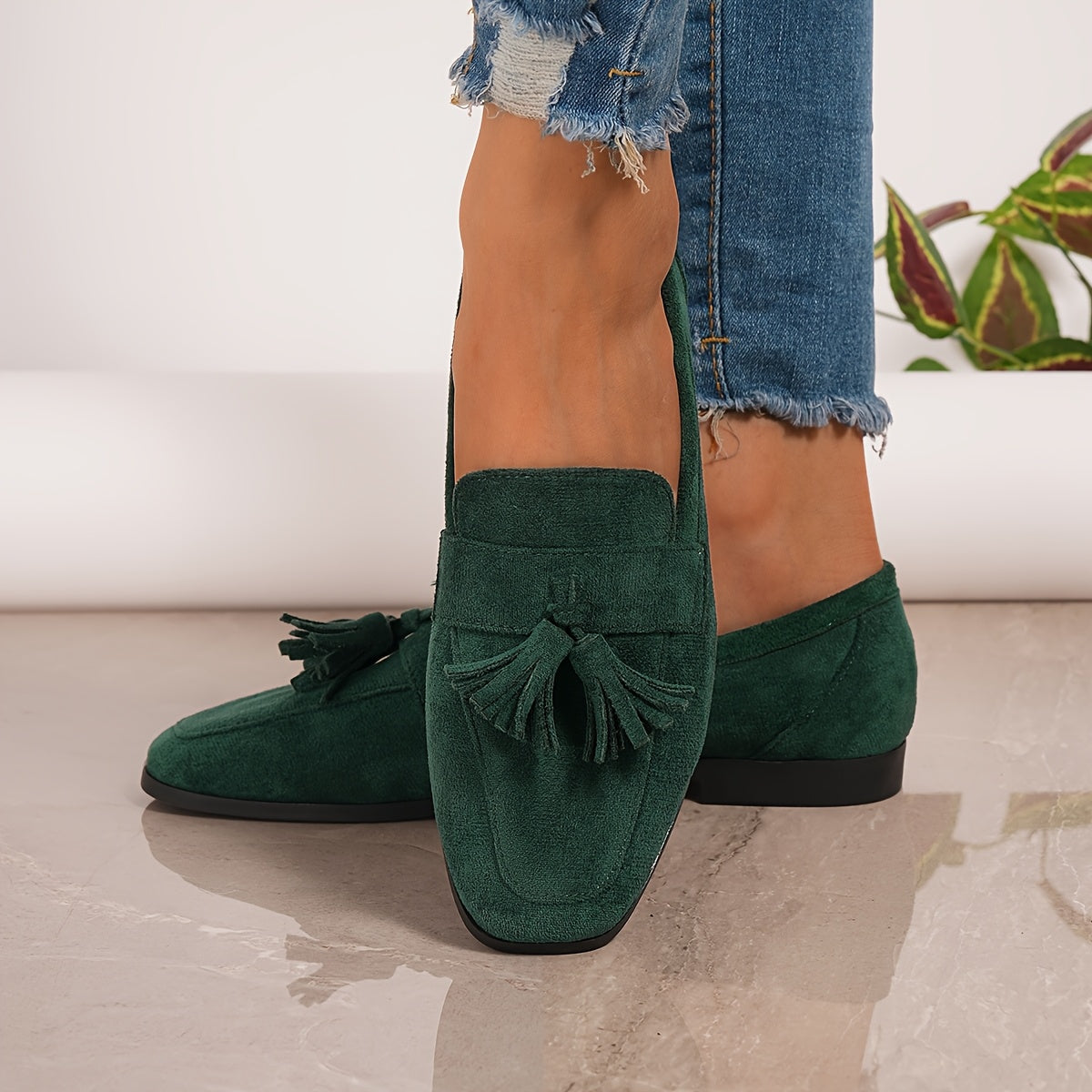 Fathima - Mocasines Clásicos Con Borlas Sin Cordones
