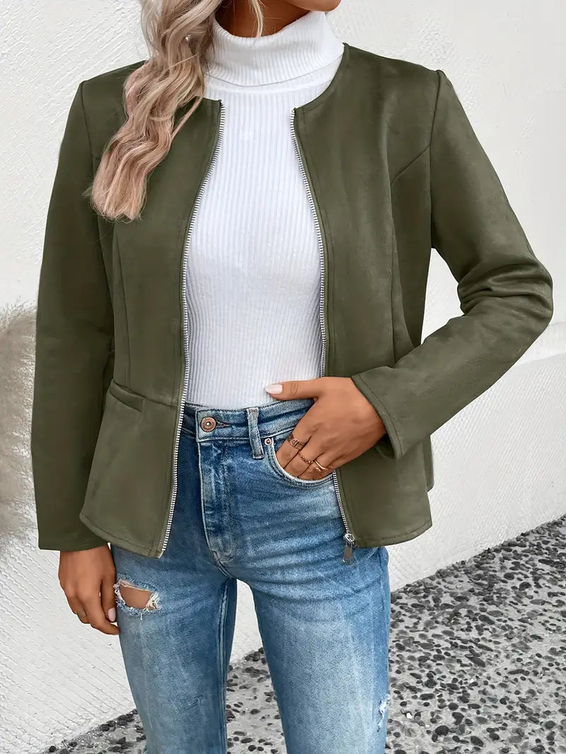 Roksana | Chaqueta Entallada de Manga Larga Con Cremallera