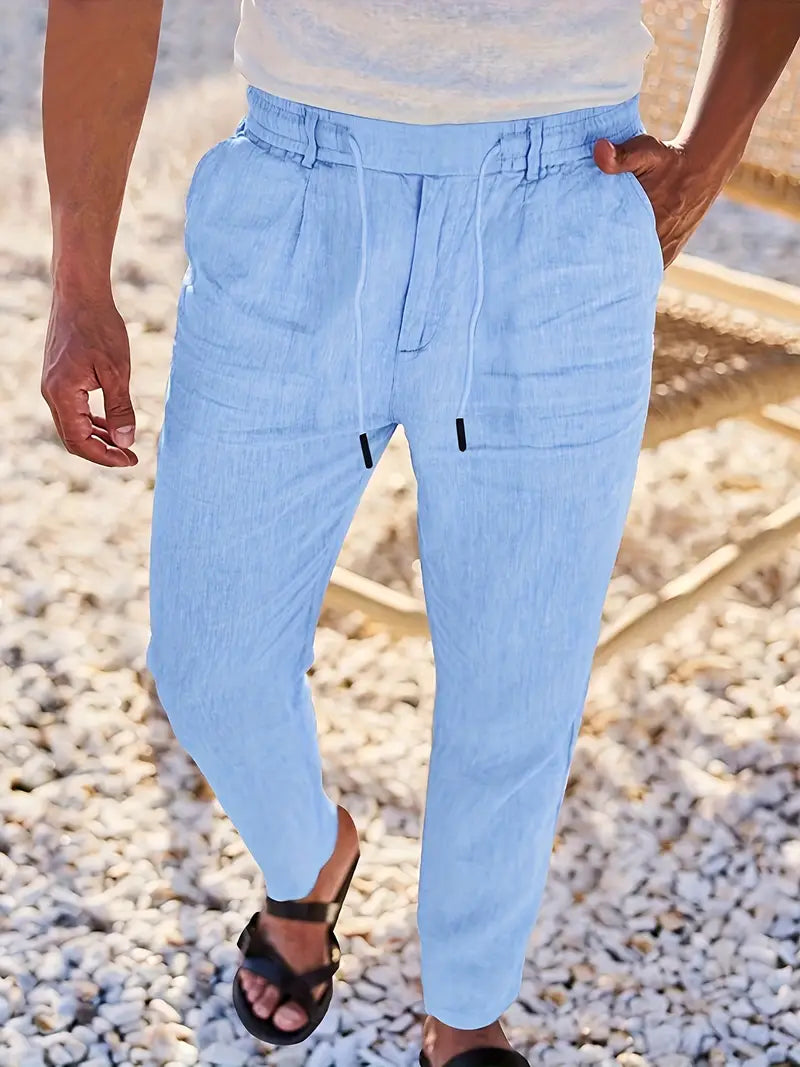 Nichols | Pantalón Lino Hombre Casual Cordón