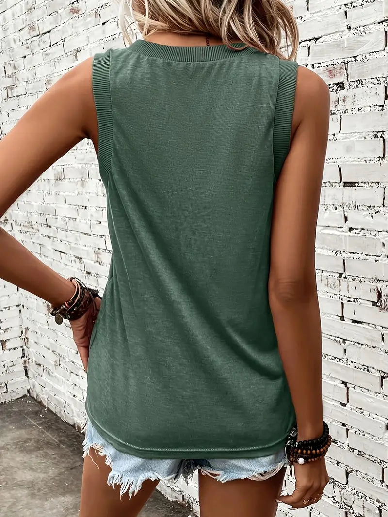Annelies | Camiseta Sin Mangas De Corte Holgado Con Cuello en V