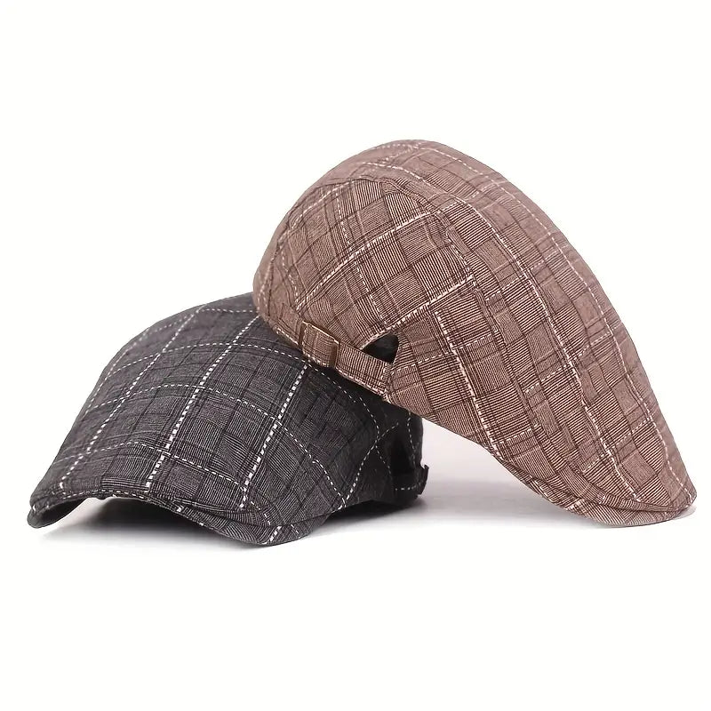 Checklyn | Gorra Plana a Cuadros Estilo Informal