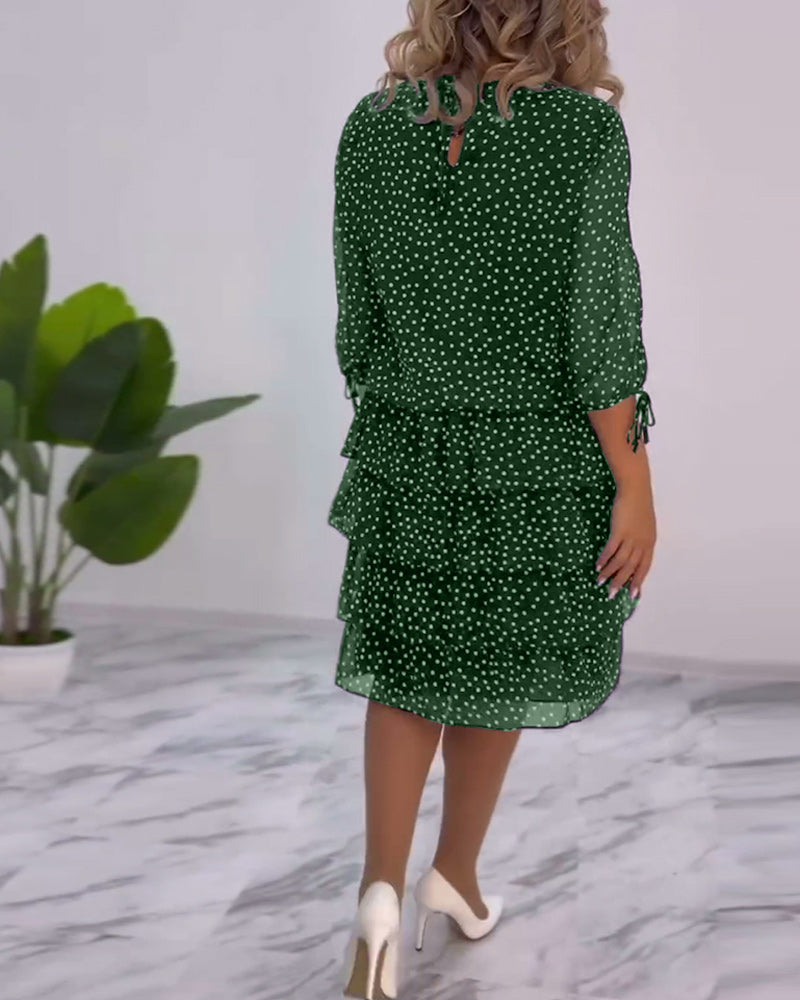 Meirit | Vestido Midi Escalonado Con Lunares