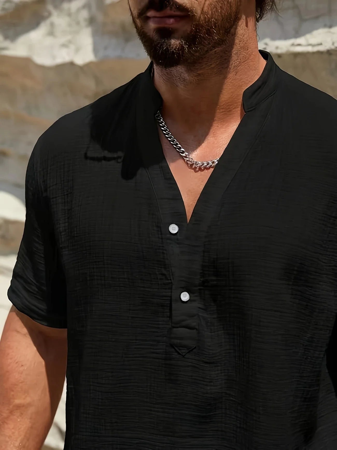 Sancho | Camisa Manga Corta Cuello Mao