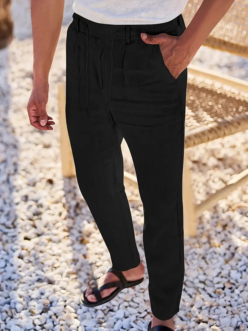 Nichols | Pantalón Lino Hombre Casual Cordón