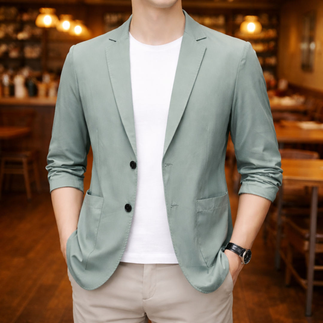 Danson | Blazer Casual con Solapas y Mangas Fruncidas
