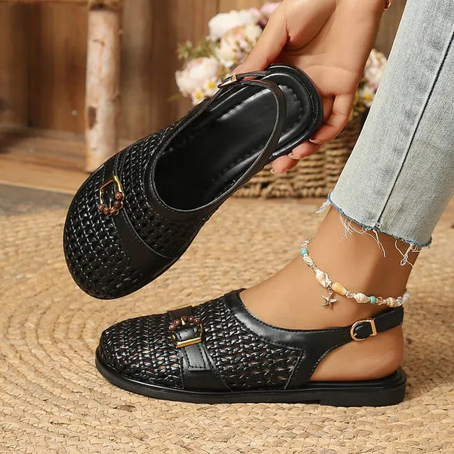 Ghie | Sandalias Planas Tejidas Con Correa Ajustable
