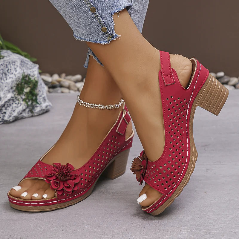 Imogen | Sandalias de Talón Abierto Con Diseño Floral