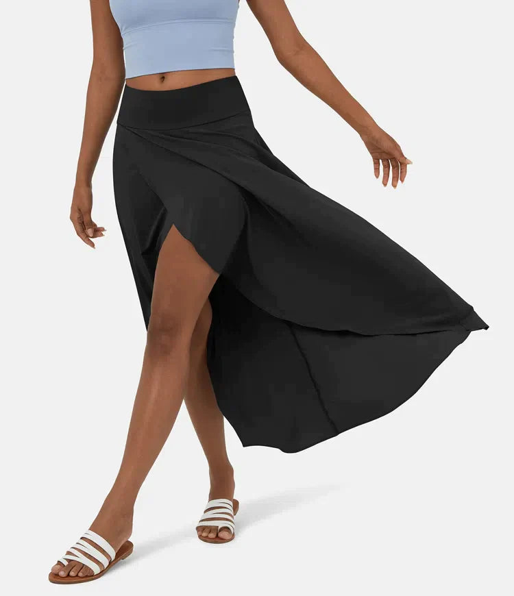 Keisha | Falda Midi Asimétrica Con Volantes y Cintura Alta