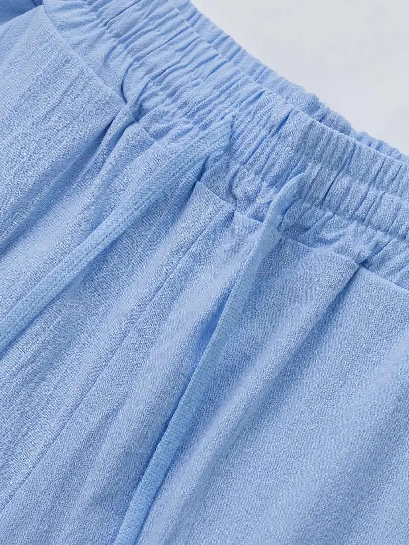 Babaev | Pantalones Anchos de Lino Con Cordón