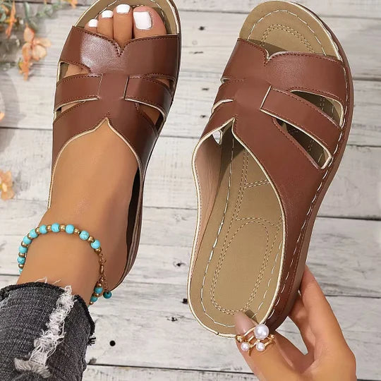 Ismera | Sandalias Planas Sin Talón Con Aberturas