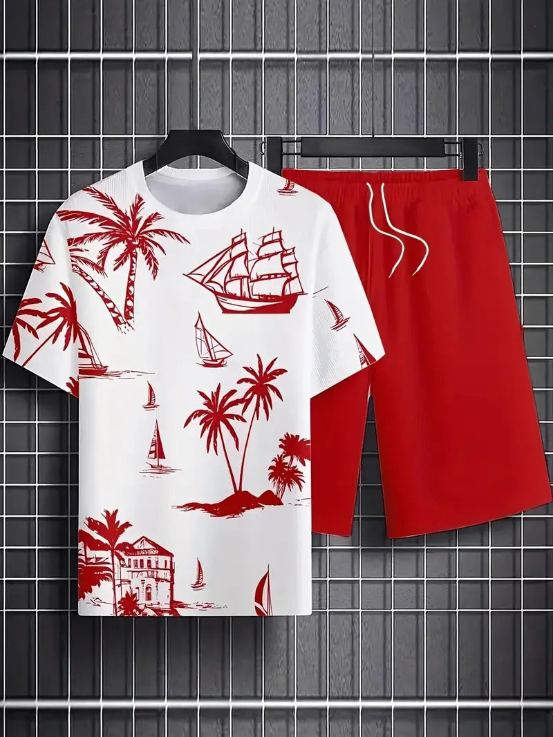 Barea | Conjunto Camiseta Tropical Y Shorts