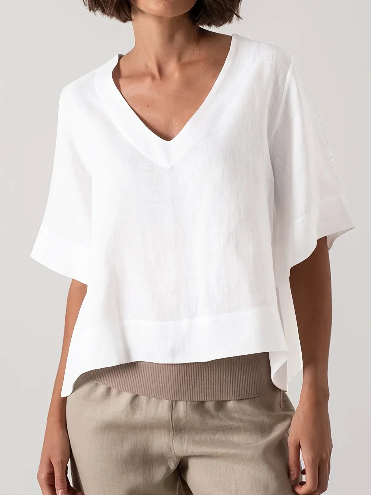 Mattea | Blusa Holgada Manga Corta Cuello V