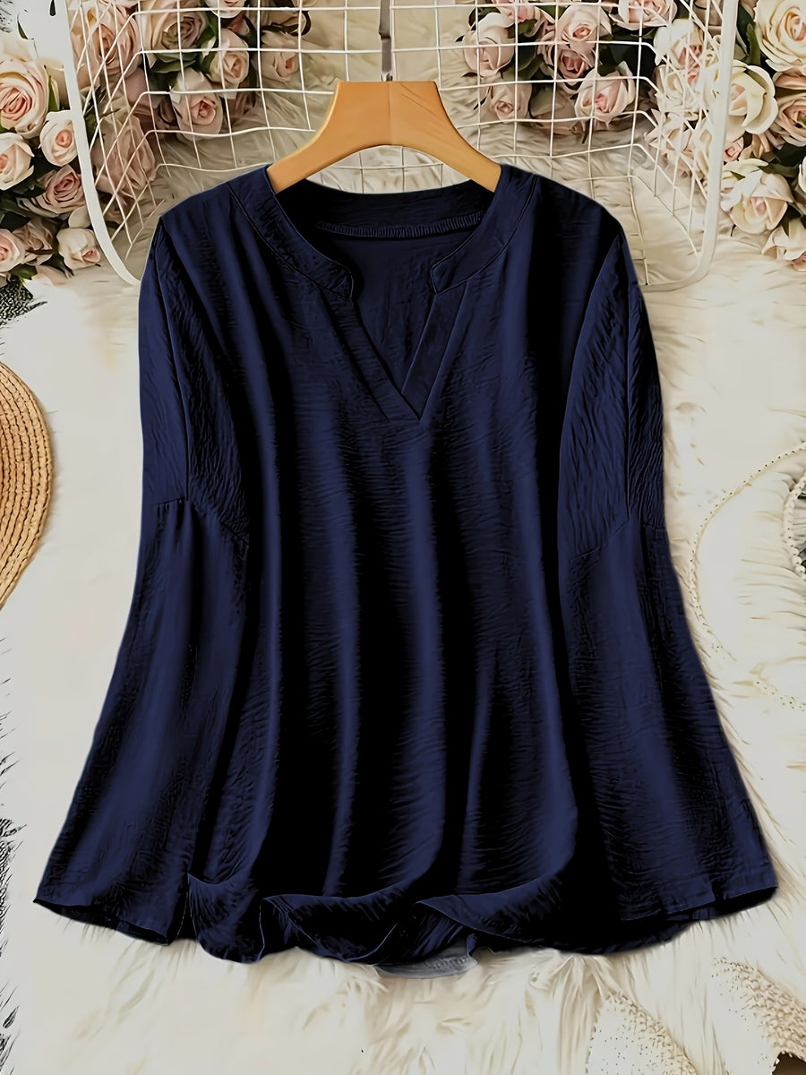 Shawna | Blusa Holgada de Manga Larga Cuello V