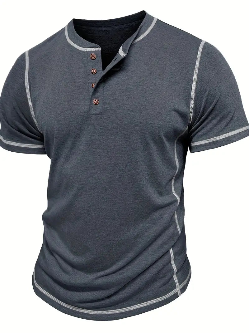 Orazio | Camiseta De Manga Corta Con Cuello Henley