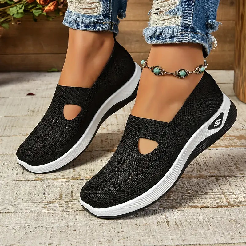 Raquel | Zapatillas de punto sin cordones con corte