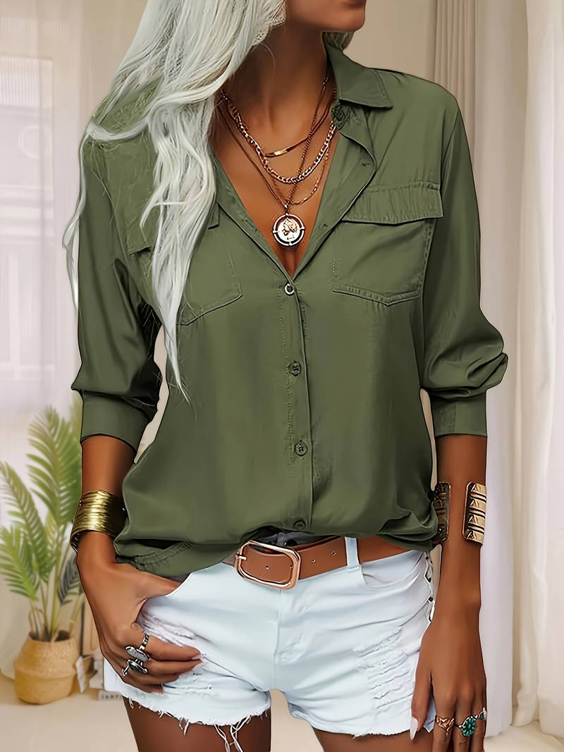 Amani | Camisa De Manga Larga Con Bolsillos