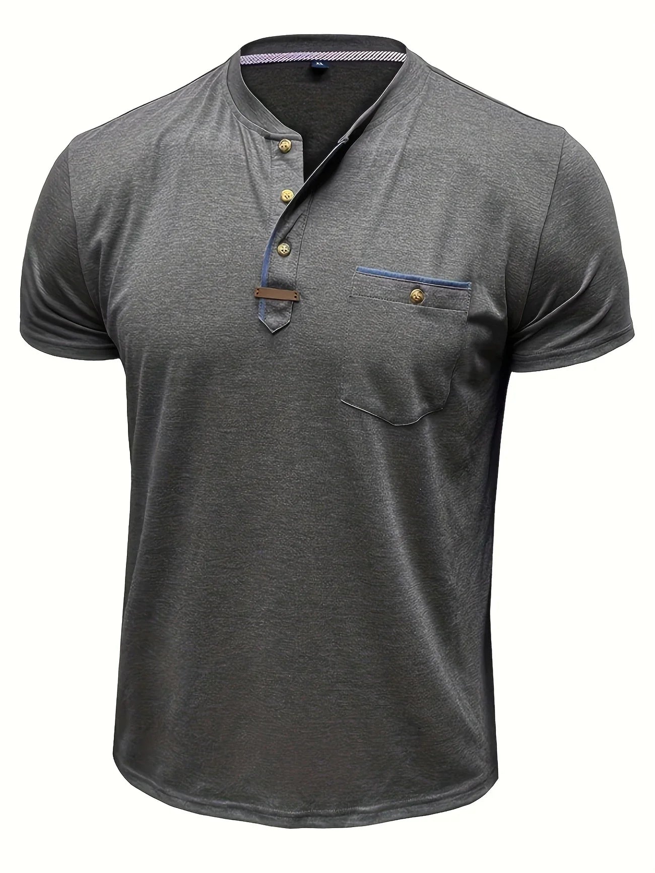 Saxon | Camiseta Henley de Manga Corta con Bolsillo