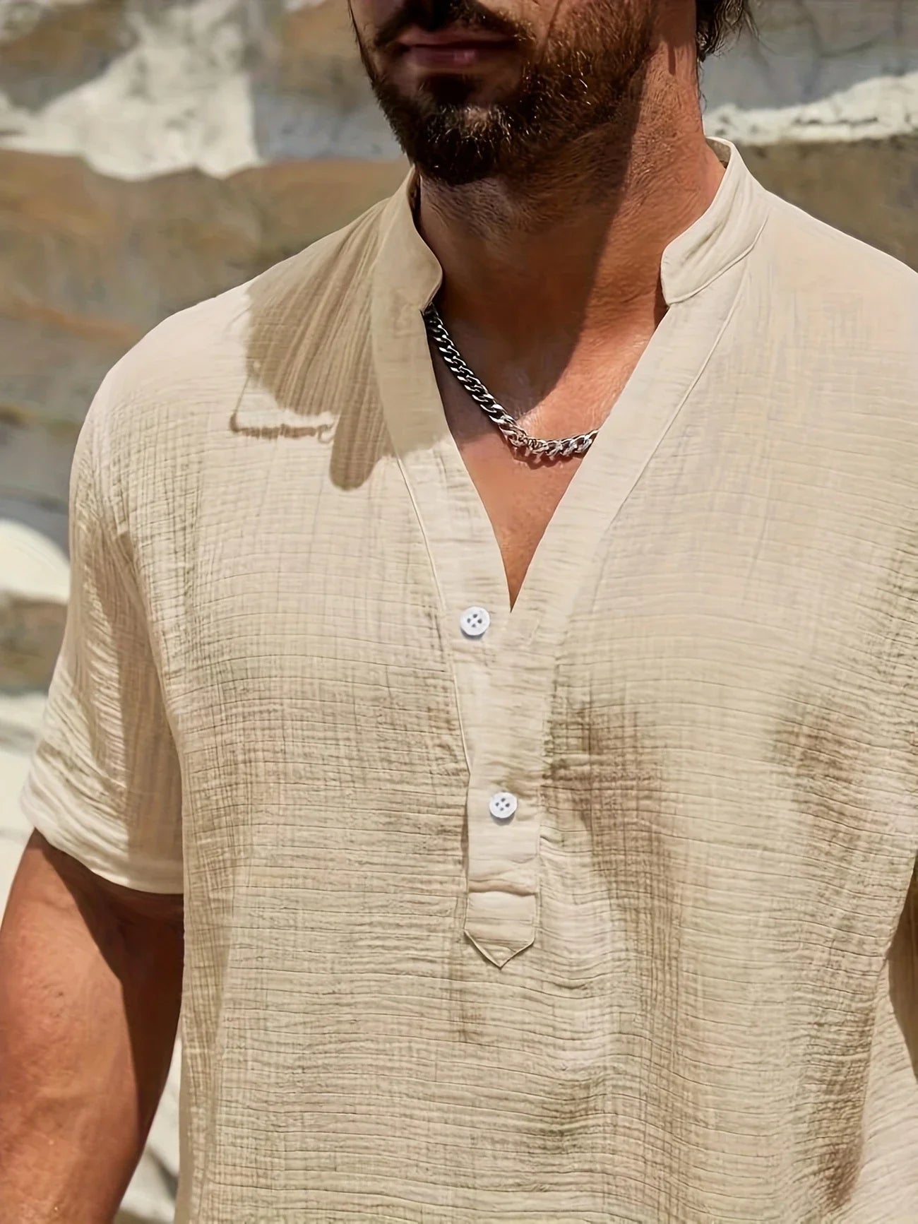 Sancho | Camisa Manga Corta Cuello Mao