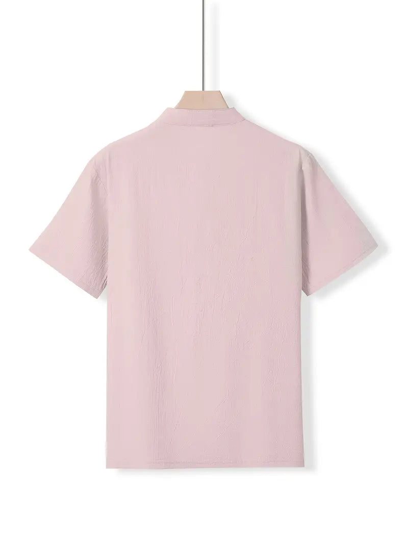 Vaughn - Camiseta Henley de Manga Corta