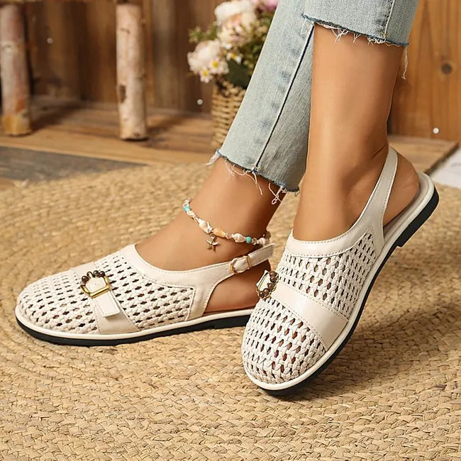 Ghie | Sandalias Planas Tejidas Con Correa Ajustable