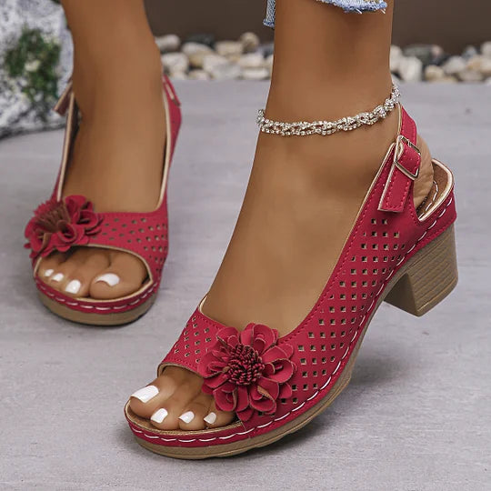 Imogen | Sandalias de Talón Abierto Con Diseño Floral