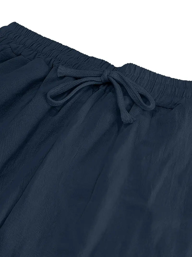 Babaev | Pantalones Anchos de Lino Con Cordón
