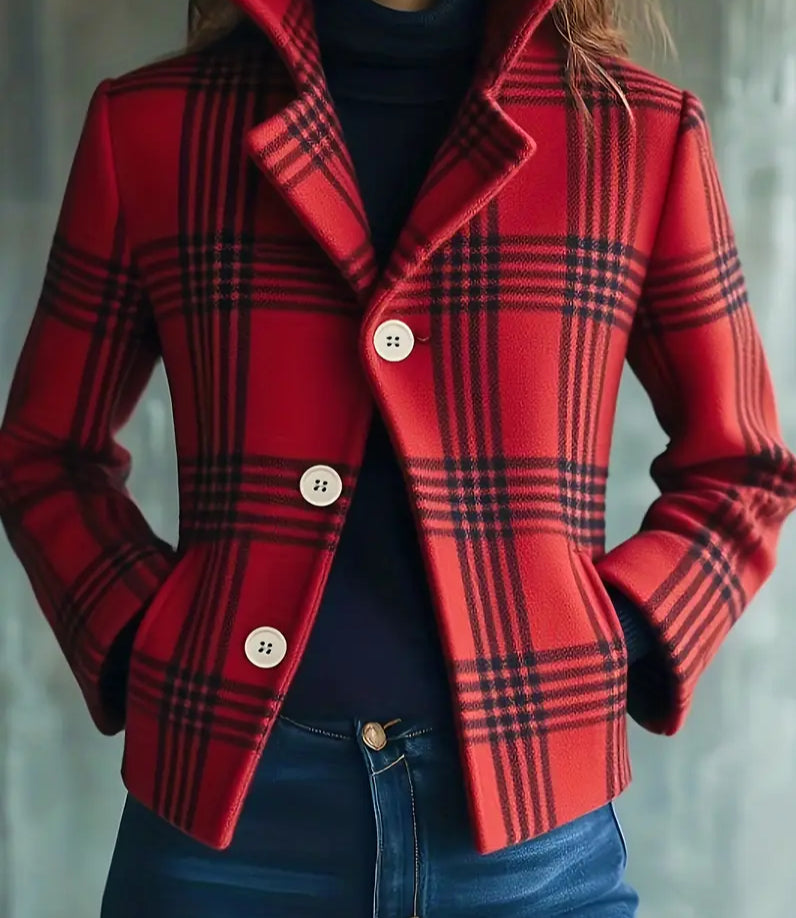 Marsai | Chaqueta De Manga Larga Con Estampado De Cuadros Y Cierre Frontal Con Botones