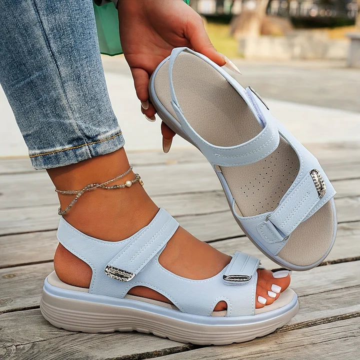 Shanyel | Sandalias De Mujer Con Puntera Abierta Y Cierre De Velcro