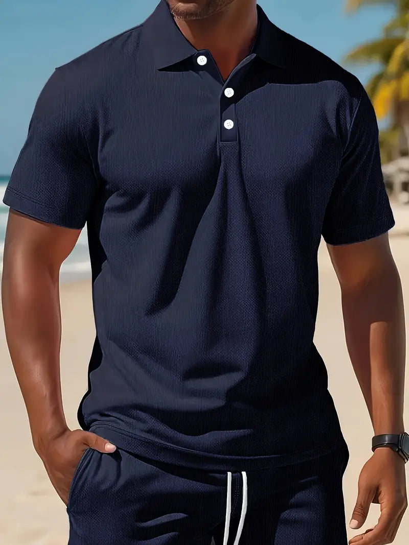 Kelvin | Conjunto De Polo Y Pantalones Cortos Con Textura