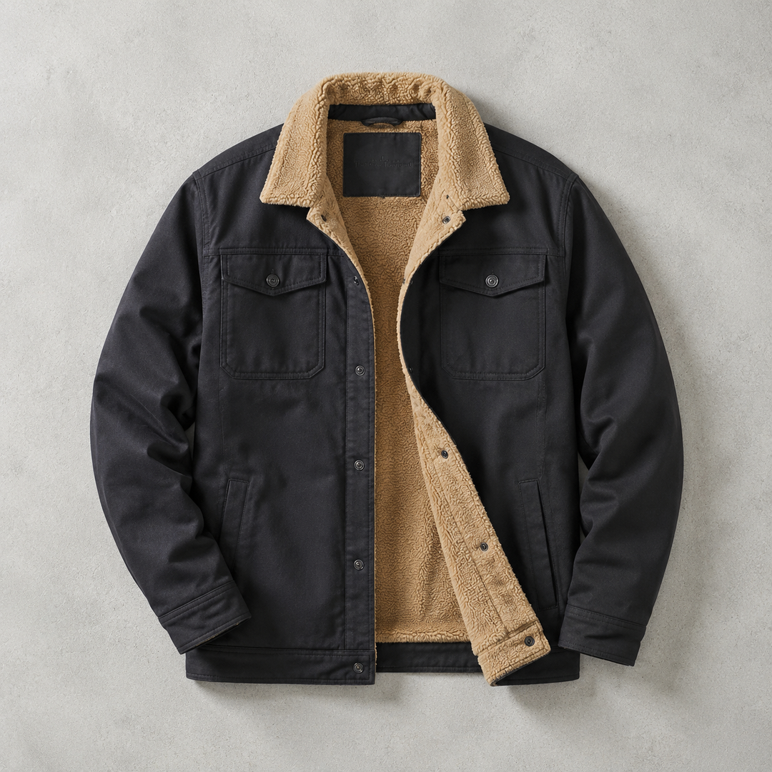 Georg | Chaqueta con Cuello de Piel y Cierre a Presión