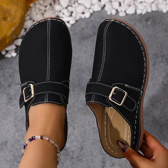 Latina - Mules con Hebilla Cuadrada Mujer