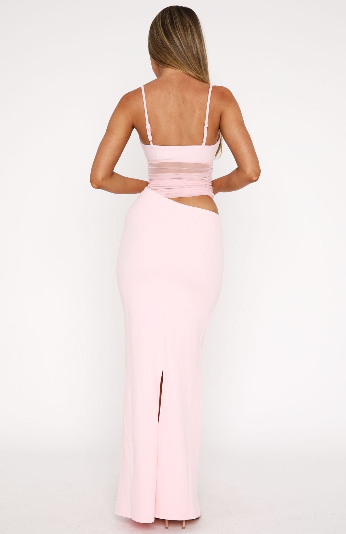 Aisling | Vestido Maxi Ajustado Con Panel De Malla