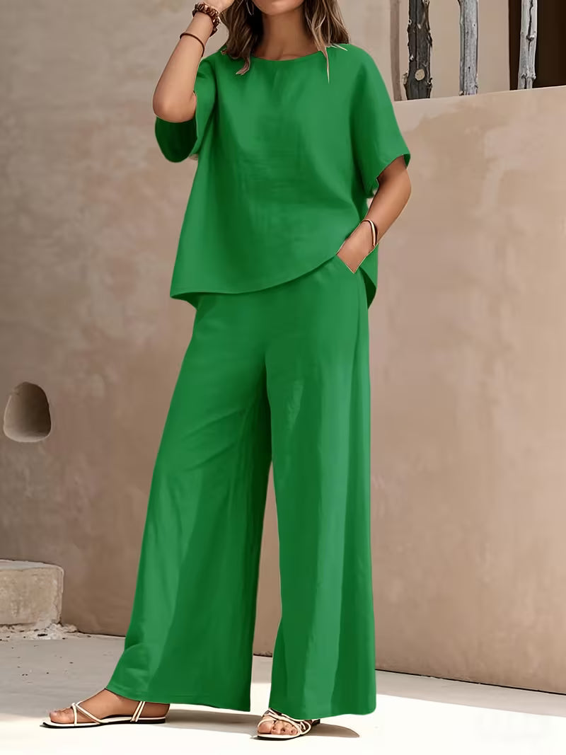 Josy | Conjunto de Pantalón Con Top de Manga Corta