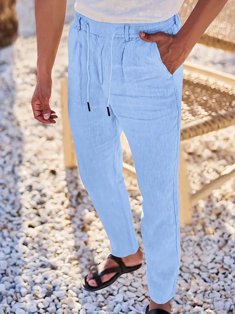 Nichols | Pantalón Lino Hombre Casual Cordón