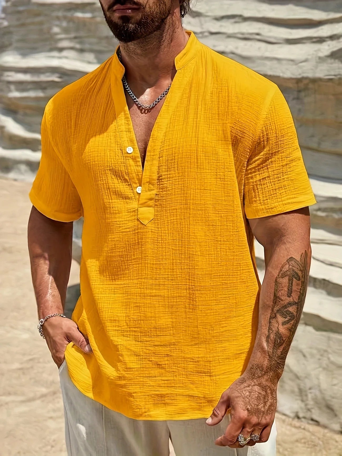 Sancho | Camisa Manga Corta Cuello Mao