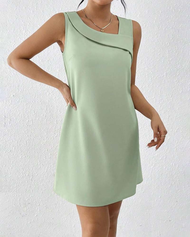 Ayna | Vestido mini sin Mangas de Corte en A en Verde Menta